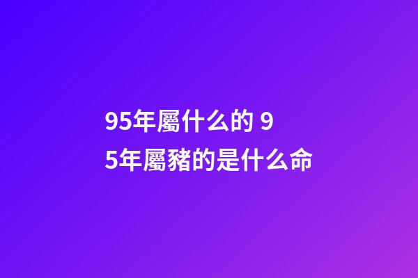 95年屬什么的 95年屬豬的是什么命-第1張-觀點-玄機派